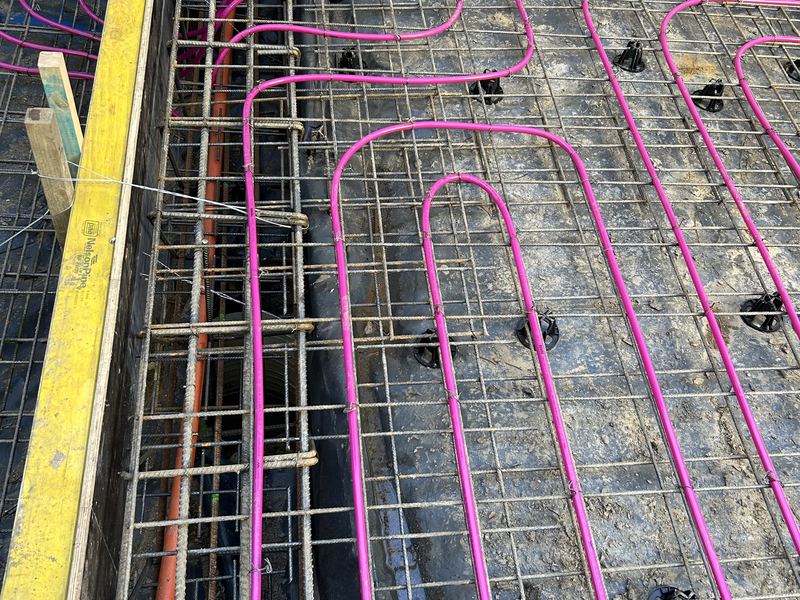 In-slab hydronic heating installation photo 4